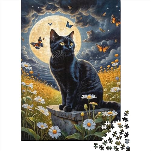 Puzzle für Kinder, 300 Teile, Kunst, Tier, Katze, Puzzle für Kinder und Jugendliche, Holzbrett-Puzzle, Spielzeug, Denkspiel, 300 Teile (40 x 28 cm) von aaaaab