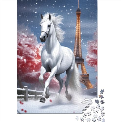 Puzzle für Kinder, 300 Teile, Kunst, Tier, Pferd, Puzzle für Kinder und Jugendliche, Holzbrett-Puzzle, Spielzeug, Denkspiel, 300 Teile (40 x 28 cm) von aaaaab