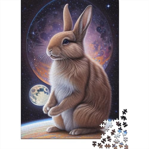 Puzzle für Kinder, 300 Teile, süßes Häschen-Puzzle für Kinder und Jugendliche, Holzbrett-Puzzle, Spielzeug, Denkspiel, 300 Teile (40 x 28 cm) von aaaaab