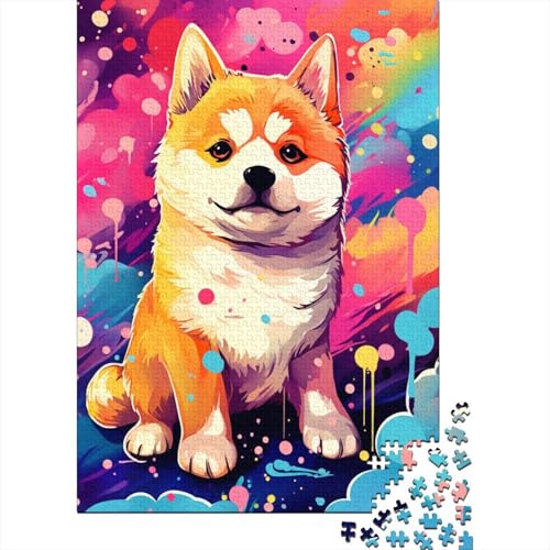 Puzzle für Kinder, 500 Teile, farbenfrohes Corgi-Kunst-Puzzle für Kinder und Jugendliche, Holzbrett-Puzzle, Spielzeug, Denkspiel, 500 Teile (52 x 38 cm) von aaaaab