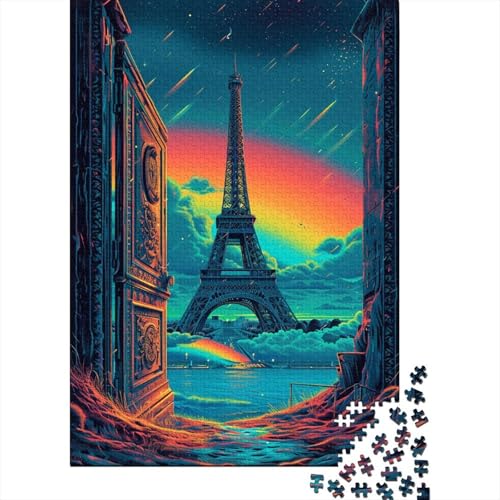 Puzzle für Kinder, 500-teiliges Puzzle, Eiffelturm, Frankreich, 6 große Puzzles, anspruchsvolle Spiele für die ganze Familie, Unterhaltungsspielzeug, Geschenke, Heimdekoration (52 x 38 cm) von aaaaab