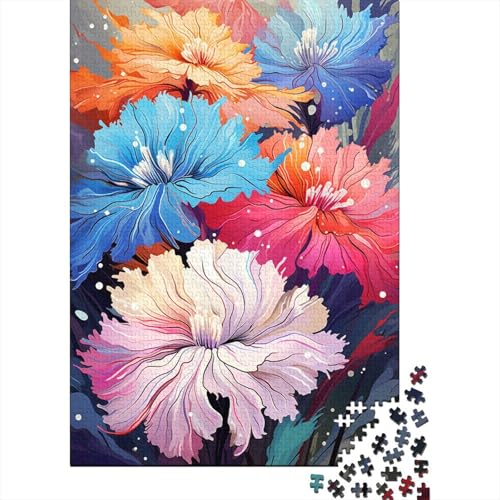 Puzzle für Kinder, 500-teiliges Puzzle „Psychedelia of Dianthus“, großes Puzzle für die ganze Familie, anspruchsvolle Spiele, Unterhaltungsspielzeug, Geschenke, Heimdekoration (52 x 38 cm) von aaaaab