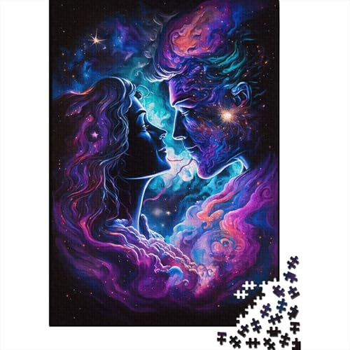 Puzzle für Kinder 1000, Paar in der Galaxie, Puzzle, Lernspielzeug, gutes Puzzle-Geschenk für Kinder, Heimdekoration, 1000 Teile (75 x 50 cm) von aaaaab