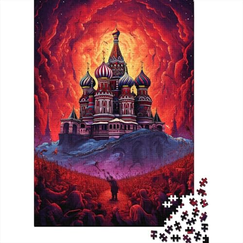 Puzzle für Kinder 1000 Teile Russland Rotes Quadrat Puzzle für Kinder und Jugendliche Holzbrettpuzzle Spielzeug Denkspiel 1000 Teile (75x50cm) von aaaaab