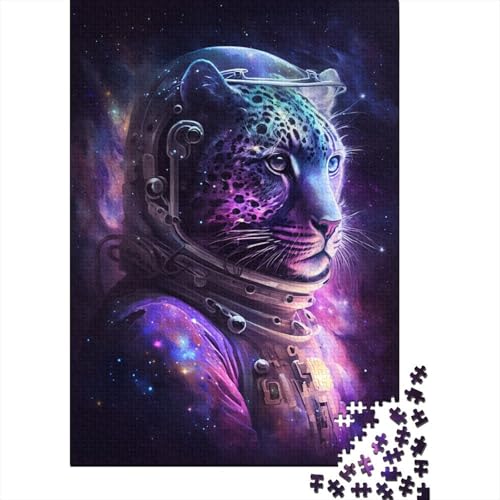 Puzzle für Kinder 300, Astronauten-Leoparden-Puzzle, Lernspielzeug, gutes Puzzle-Geschenk für Kinder, Heimdekoration, 300 Teile (40 x 28 cm) von aaaaab