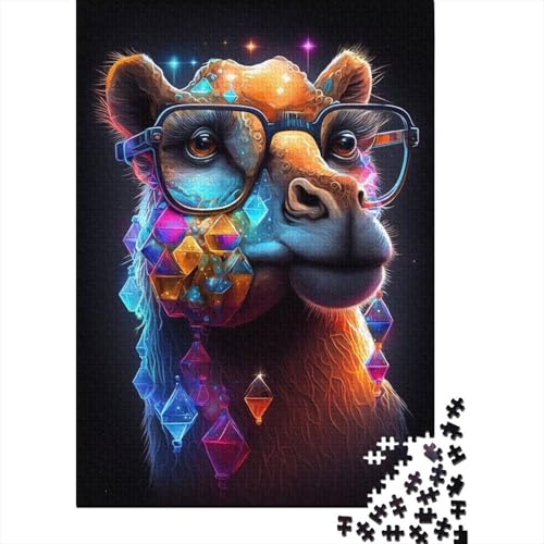 Puzzle für Kinder 500, Kamel mit Brille, Puzzle, Lernspielzeug, gutes Puzzle-Geschenk für Kinder, Heimdekoration, 500 Teile (52 x 38 cm) von aaaaab