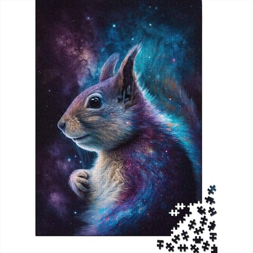 Puzzle für Kinder mit Galaxie-Tier-Eichhörnchen, 1000-teiliges Puzzle aus Holz, anspruchsvolles Spiel, Familienaktivitäten, 1000 Teile (75 x 50 cm) von aaaaab