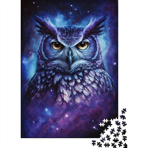 Puzzle mit 1000 Teilen, Eulen-Galaxie-Puzzle für Kinder, Spielzeug, Geschenke, Herausforderungsspiel, Puzzle, kreative Puzzles, Wanddekoration, 1000 Stück (75 x 50 cm) von aaaaab