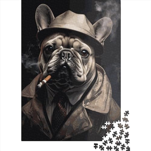 Puzzle mit 1000 Teilen, Französische Bulldogge, für Erwachsene und Teenager, Lernspiele für zu Hause, DIY-Spielzeug, 1000 Stück (75 x 50 cm) von aaaaab