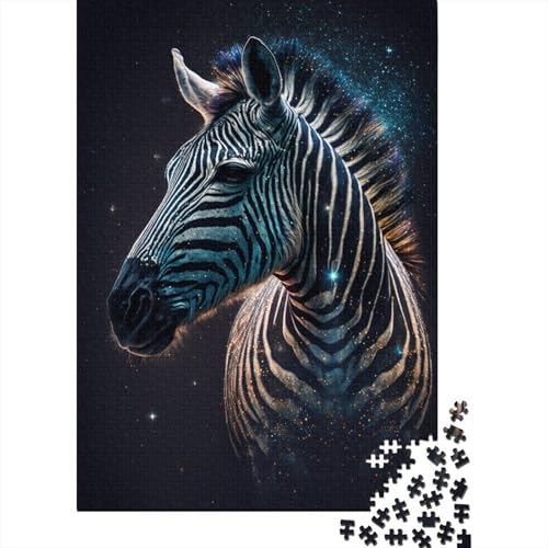 Puzzle mit 1000 Teilen, Galaxie-Zebra, für Erwachsene, kreatives rechteckiges Puzzle, Kinderpuzzle, lustiges Lernspielzeug, 1000 Teile (75 x 50 cm) von aaaaab