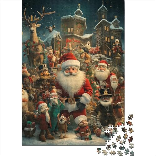 Puzzle mit 1000 Teilen, Kunst, Weihnachtsmann, Puzzle für Erwachsene, Holzpuzzle, pädagogisches Stressabbau-Spielzeug, Puzzle, 1000 Stück (75 x 50 cm) von aaaaab