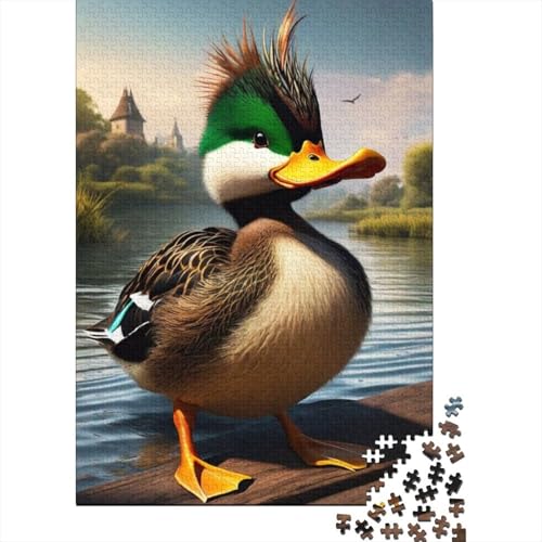 Puzzle mit 1000 Teilen, Tierkunst, Enten-Puzzles für Kinder & Holzpuzzles, Lernpuzzle, Familienspiel, 1000 Stück (75 x 50 cm) von aaaaab