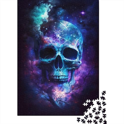 Puzzle mit 1000 Teilen für Erwachsene mit Galaxie-Totenkopf, kreatives rechteckiges Puzzle, Gehirntraining, Herausforderungsspiel, Geschenk, 1000 Stück (75 x 50 cm) von aaaaab