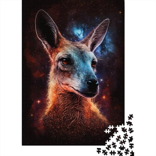 Puzzle mit Galaxie-Tier-Känguru-Motiv, 500 Teile, Puzzle für Erwachsene, Denkspiel, Puzzle-Spielzeug für Erwachsene, 500 Teile (52 x 38 cm) von aaaaab