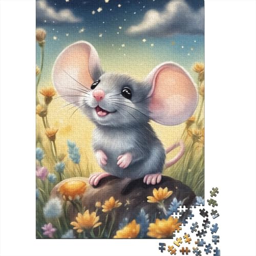 Puzzles für Kinder, 500 Teile, Puzzles für Kinder, süße Maus-Puzzles aus Holz, kreatives Puzzle, Familienfreunde-Spiel, Puzzle, lustiges Spielzeug, Geschenke, 500 Stück (52 x 38 cm) von aaaaab