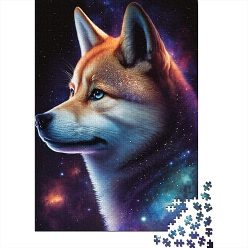 Rechteckiges Puzzle für Erwachsene mit 500 Teilen, Galaxy Shiba Inu, kreative Puzzle-Herausforderung, Spielzeug-Puzzles für Erwachsene, 500 Stück (52 x 38 cm) von aaaaab