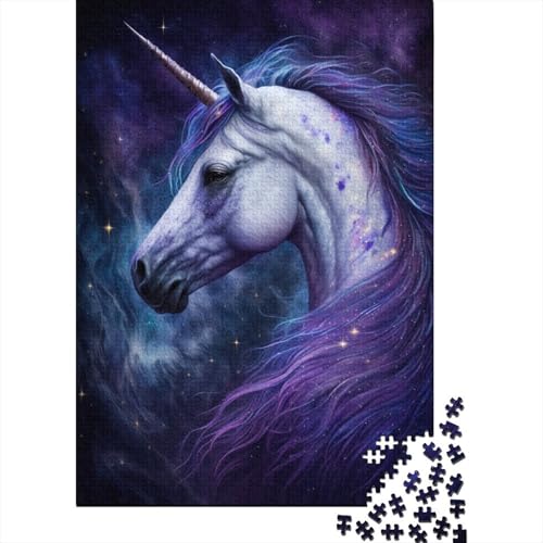 Rechteckiges Puzzle mit 1000 Teilen für Erwachsene, Galaxie-Einhorn, kreative Puzzle-Herausforderung, Spielzeug-Puzzles für Erwachsene, 1000 Stück (75 x 50 cm) von aaaaab