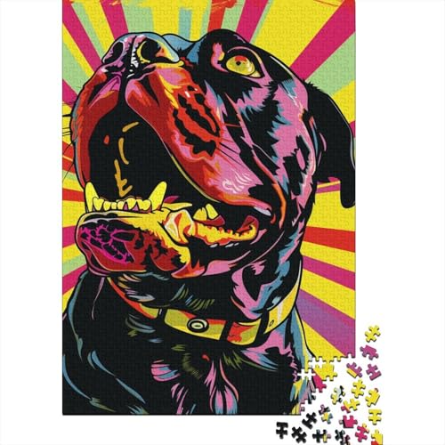 Rottweiler-Hundepuzzle, hochwertiges 100% recyceltes Papppapier, rechteckiges Puzzle für Jungen oder Mädchen, 70 x 50 cm, 1000 Teile von aaaaab