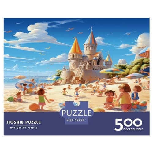 Sandy Shore Puzzles 500 Teile, Holzpuzzles, Puzzles 500 Teile, Lernspielzeug, 500 Teile (52 x 38 cm) von aaaaab