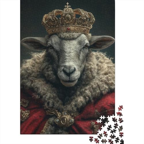 Schafkönig-Puzzle, rechteckige Pappe, 100% recycelte Pappe, Puzzle für Erwachsene und Kinder, Ostergeschenke, 70 x 50 cm, 1000 Teile von aaaaab