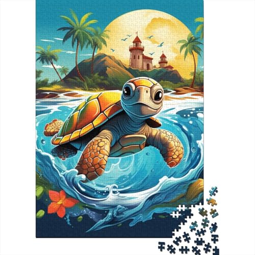 Schildkröten-Puzzle, Lernspiele, Familienaktivitäten, Premium-Karton-Puzzle für Frauen und Männer, Ostergeschenk, 38 x 26 cm, 1000 Teile von aaaaab