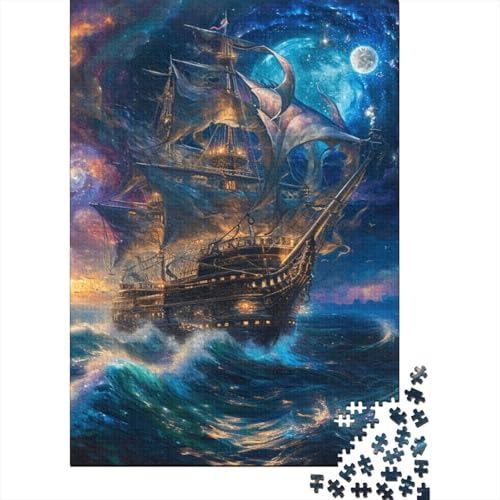 Segelboot-Puzzle, Premium-Puzzle aus 100% recyceltem Karton, rechteckig, für Erwachsene und Teenager, einzigartiges Geschenk, 70 x 50 cm, 1000 Teile von aaaaab