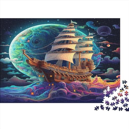 Segelboot-Puzzles für Erwachsene und Jugendliche, Puzzles aus Holz, Spielspielzeug für Erwachsene, 300 Teile (40 x 28 cm) von aaaaab
