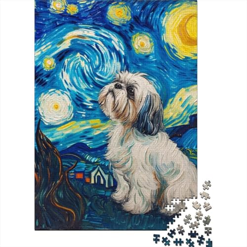 Shih Tzu-Puzzle für Erwachsene, 500-teiliges Puzzle für Erwachsene, Puzzle 500 Teile für Erwachsene, anspruchsvolles Spiel, 500 Teile (52 x 38 cm) von aaaaab