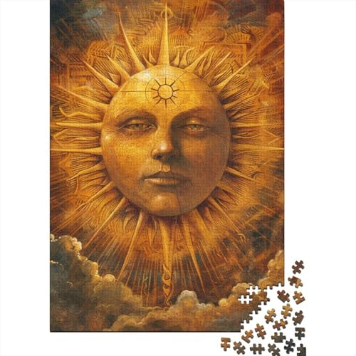 Sonnengott-Puzzle, schwierige Herausforderung, 100 Prozent recycelter Karton, Puzzle für Erwachsene, Teenager, 38 x 26 cm/1000 Teile von aaaaab