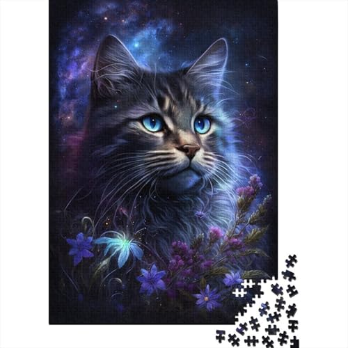 Space Cat Puzzle 1000 Holzpuzzles Geschenke für Kinder und Geschenke Puzzles Familienspiel Spielzeug 1000 Teile (75x50cm) von aaaaab