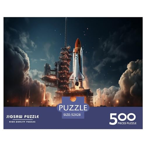 Space Shuttle-Puzzles, 500 Teile, Holzpuzzles für Teenager-Geschenke, Denksport-Puzzle 500 Teile (52 x 38 cm) von aaaaab