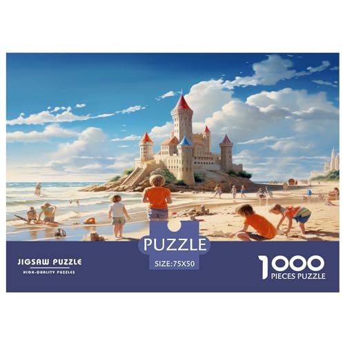 Strandpuzzle 1000 Teile, Holzpuzzles, Holzpuzzles für Erwachsene, Puzzles, nachhaltiges Puzzle für Erwachsene | Spiele 1000 Teile (75 x 50 cm) von aaaaab