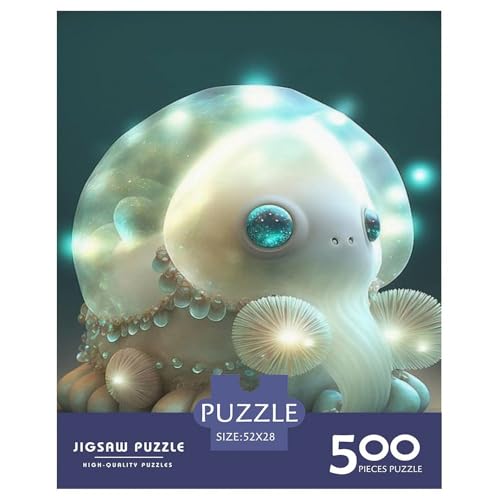 Süßes Monster-Puzzle für Erwachsene und Jugendliche, 500 Teile, Holzpuzzle für Teenager, Geschenke, Denksportspiel, 500 Teile (52 x 38 cm) von aaaaab