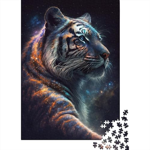 The Cosmic Tiger Puzzle 1000 Holzpuzzles Geschenke für Kinder Puzzles Familienspiel Spielzeug 1000 Teile (75x50cm) von aaaaab