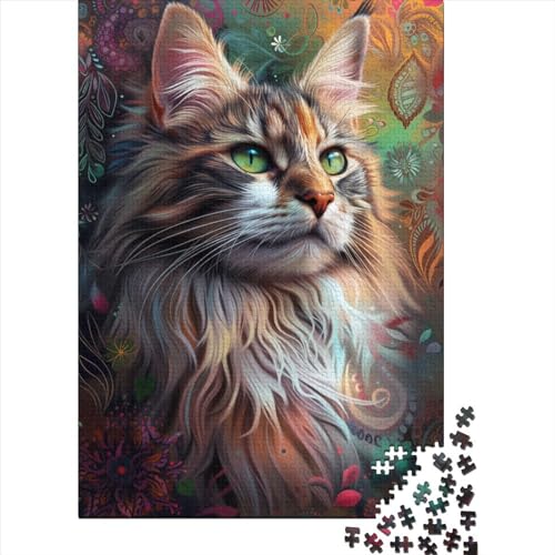 Tier-Katzen-Puzzle, Lernspiele, Familienaktivitäten, Premium-Karton-Puzzle für Frauen und Männer, Ostergeschenk, 38 x 26 cm/1000 Teile von aaaaab