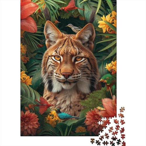 Tier-Luchs-Puzzle, Lernspiele, Familienaktivitäten, Premium-Karton-Puzzle für Frauen und Männer, Ostergeschenk, 38 x 26 cm, 1000 Teile von aaaaab