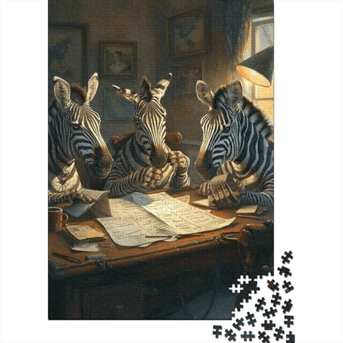 Tier-Zebra-Puzzle, Familienspaß, 100% recycelte Pappe, Puzzle für Kinder und Erwachsene ab 12 Jahren, 38 x 26 cm, 1000 Teile von aaaaab