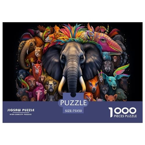 Tier. Puzzles für Erwachsene und Jugendliche, Puzzles aus Holz, Spielspielzeug für Erwachsene, 1000 Teile (75 x 50 cm) von aaaaab