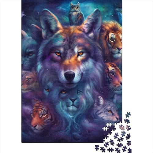 Tiere-Wolf-Puzzle, Familienspaß, 100% recycelte Pappe, Puzzle für Kinder und Erwachsene ab 12 Jahren, 70 x 50 cm, 1000 Teile von aaaaab