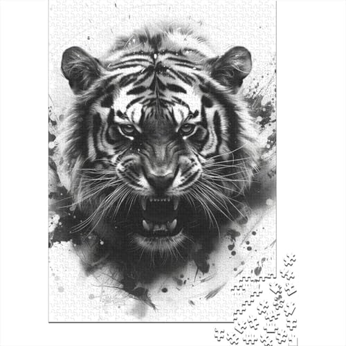 Tiger-Puzzle, rechteckig, aus 100 Prozent recycelter Pappe, Puzzle für Erwachsene und Kinder, Ostergeschenke, 38 x 26 cm, 1000 Teile von aaaaab