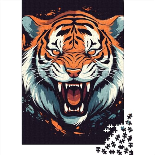 Tiger-Puzzle, rechteckig, aus 100 Prozent recycelter Pappe, Puzzle für Erwachsene und Kinder, Ostergeschenke, 38 x 26 cm, 1000 Teile von aaaaab