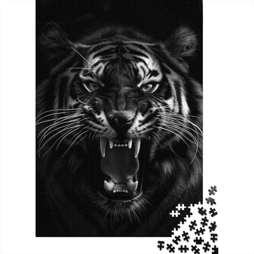 Tiger Puzzle Denksportaufgabe Papier Rechteckiges Puzzle für Erwachsene Teenager 38x26cm/1000 Teile von aaaaab