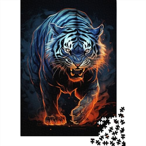 Tiger Puzzle Familienspaß Rechteckiges Papierpuzzle für Kinder und Erwachsene ab 12 Jahren Geburtstagsgeschenk 38x26cm/1000 Teile von aaaaab