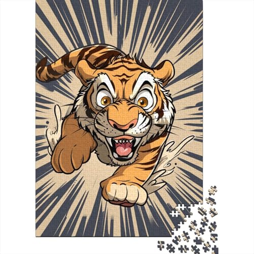 Tiger Puzzle Familienspaß Rechteckiges Papierpuzzle für Kinder und Erwachsene ab 12 Jahren Geburtstagsgeschenk 38x26cm/1000 Teile von aaaaab