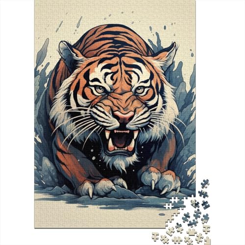 Tiger-Puzzle-Spielzeug, Lernspiel, Premium-Karton-Puzzle für Erwachsene und Kinder, Ostergeschenk, 38 x 26 cm, 1000 Teile von aaaaab