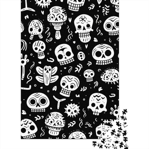 Totenkopf-Puzzle, Lernspiele, Familienaktivitäten, Premium-Karton-Puzzle für Frauen und Männer, Ostergeschenk, 38 x 26 cm, 1000 Teile von aaaaab