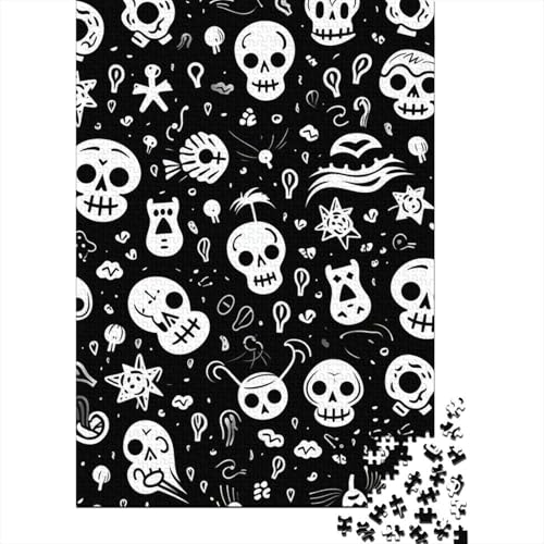 Totenkopf-Puzzle, Premium-Puzzle aus 100% recyceltem Karton, rechteckig, für Frauen und Männer, einzigartiges Geschenk, 70 x 50 cm, 1000 Teile von aaaaab