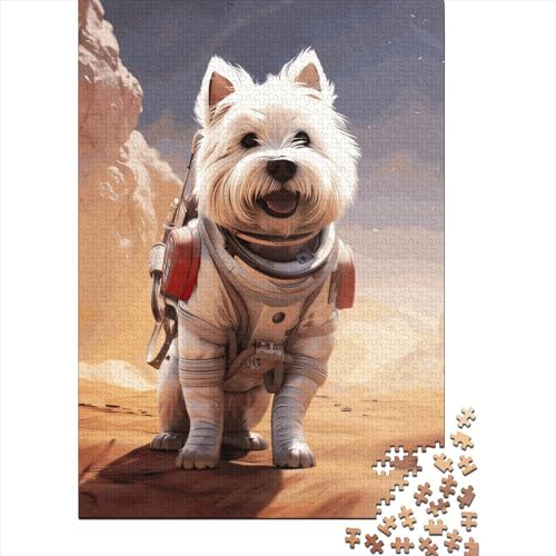 Westie Mars 500-teiliges Puzzle, Holzpuzzle für Teenager, lustiges Puzzle 500 Teile (52 x 38 cm) von aaaaab