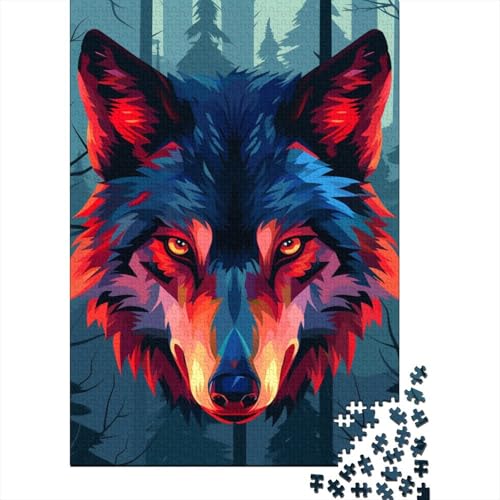 Wolf Puzzle, Denksportaufgabe, Premium-Karton-Puzzle für Kinder und Erwachsene ab 12 Jahren, Ostergeschenke, 70 x 50 cm, 1000 Teile von aaaaab