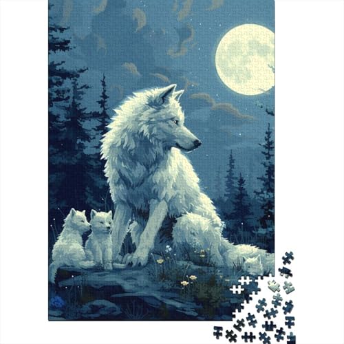 Wolf-Puzzle, Premium-Puzzle aus 100% recyceltem Karton, rechteckig, für Frauen und Männer, einzigartiges Geschenk, 70 x 50 cm, 1000 Teile von aaaaab